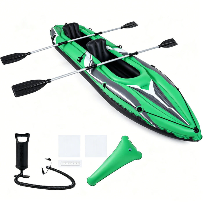 Inflatable Kayak 2 Person with Aluminum Paddles and Hand Pump-