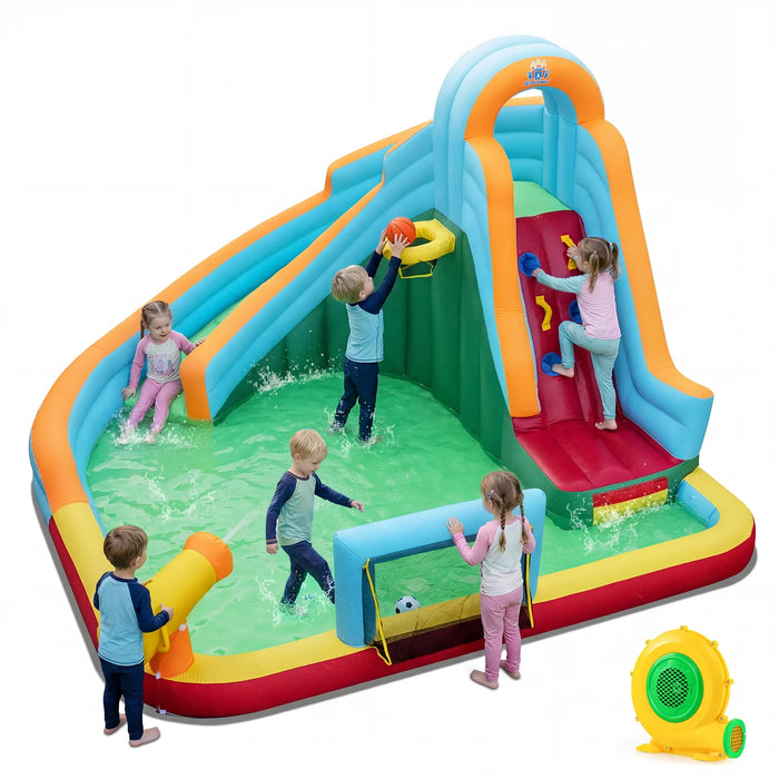 Inflatable Water Slide with 680W Blower for Kids Aged 3-