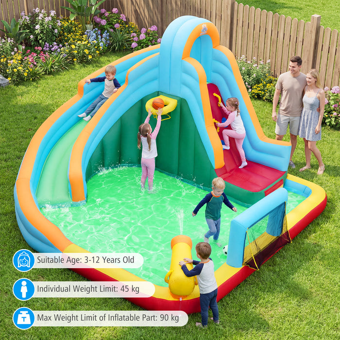 Inflatable Water Slide with 680W Blower for Kids Aged 3-