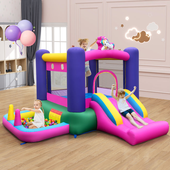Inflatable Bounce Castle with Slide and Stakes