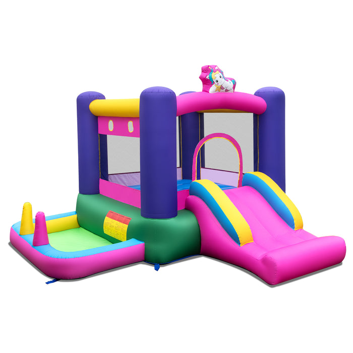 Inflatable Bounce Castle with Slide and Stakes