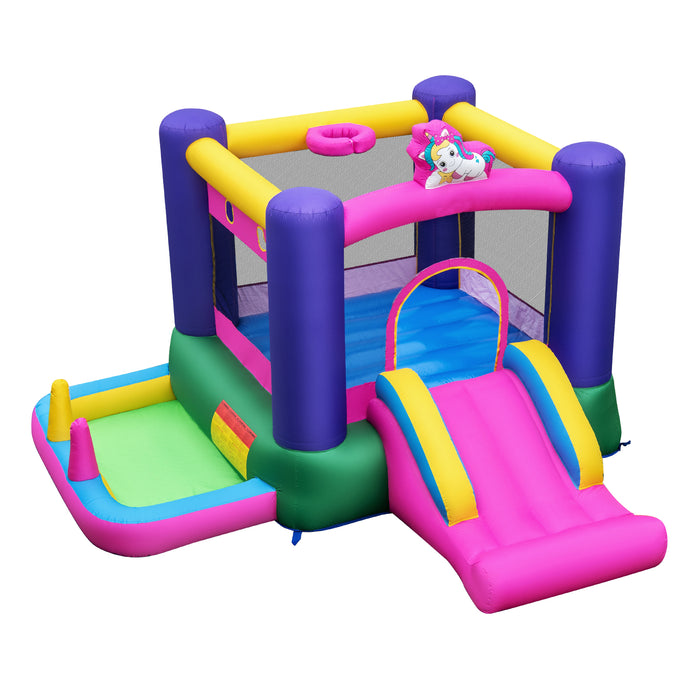 Inflatable Bounce Castle with Slide and Stakes