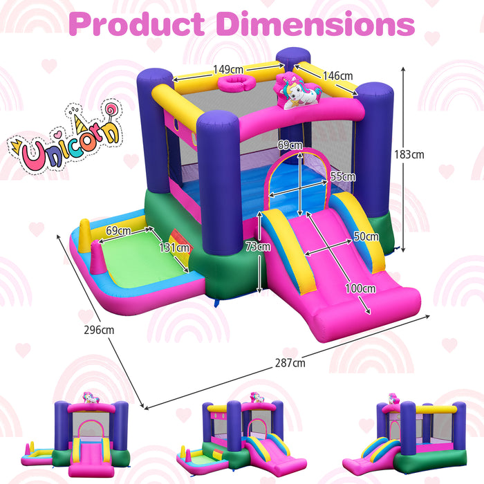 Inflatable Bounce Castle with Slide and Stakes