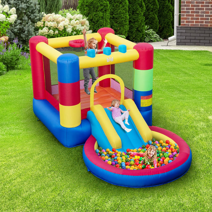 Inflatable Kids Bounce Castle with Slide and 50 Ocean Balls