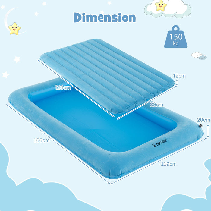 Inflatable Toddler Travel Bed with Electric Pump and Raised Bed Rails-