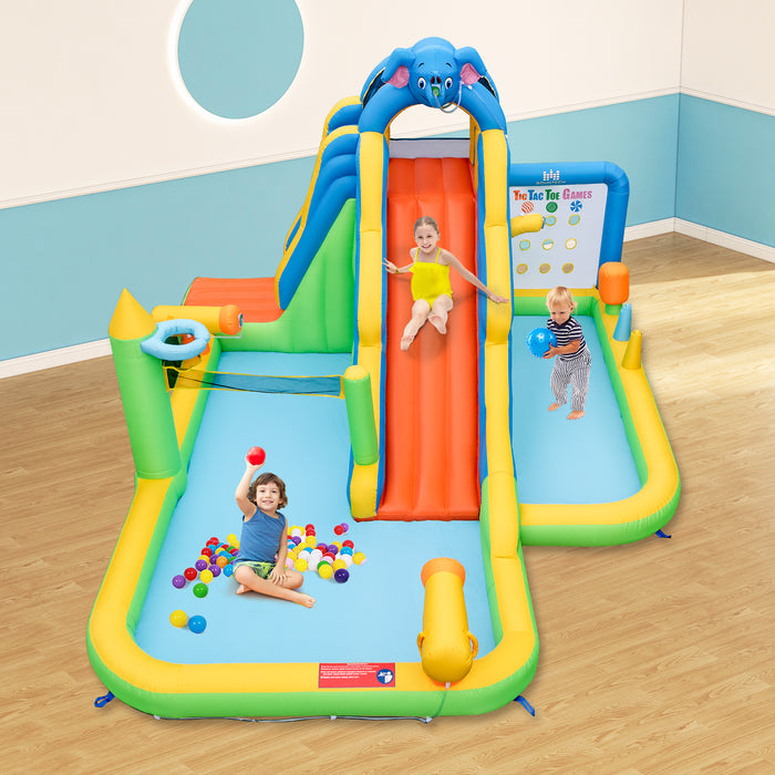 Inflatable Water Slide Giant Water Park with 850W Bounce House Blower