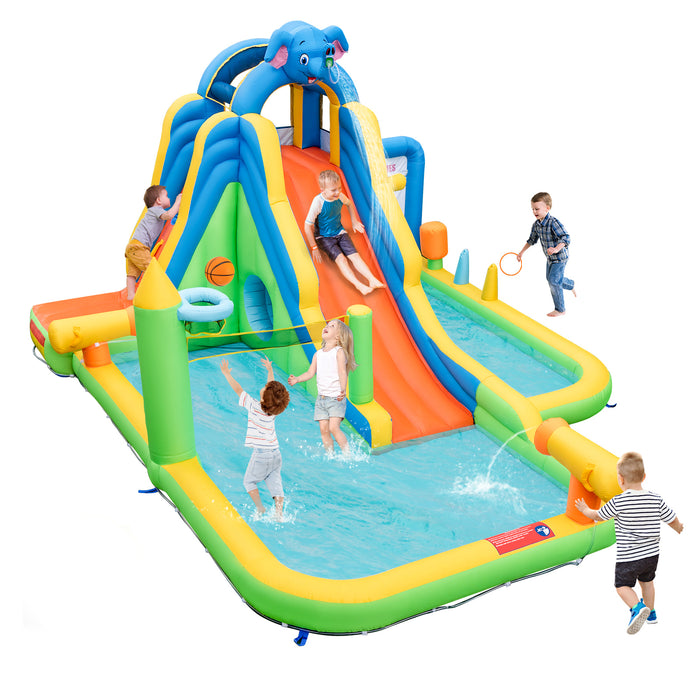 Inflatable Water Slide Giant Water Park with 850W Bounce House Blower