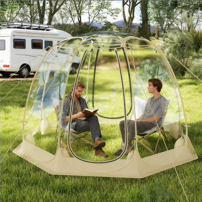 Instant Setup Weatherproof Cold-Proof Screen House for 4-6 People-