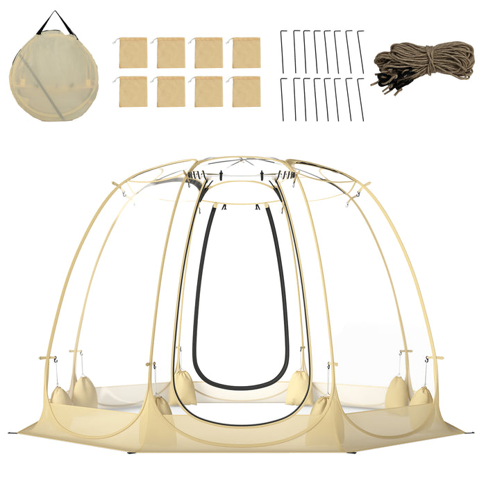 Instant Setup Weatherproof Cold-Proof Screen House for 4-6 People-