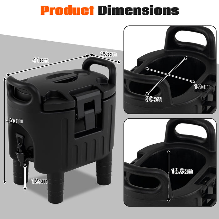 Insulated Beverage Dispenser with Handles and Two-Stage Faucet-