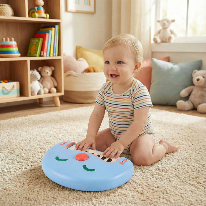 13-Key Kids Piano Keyboard Interactive Toy Digital Piano with Smiling Face-