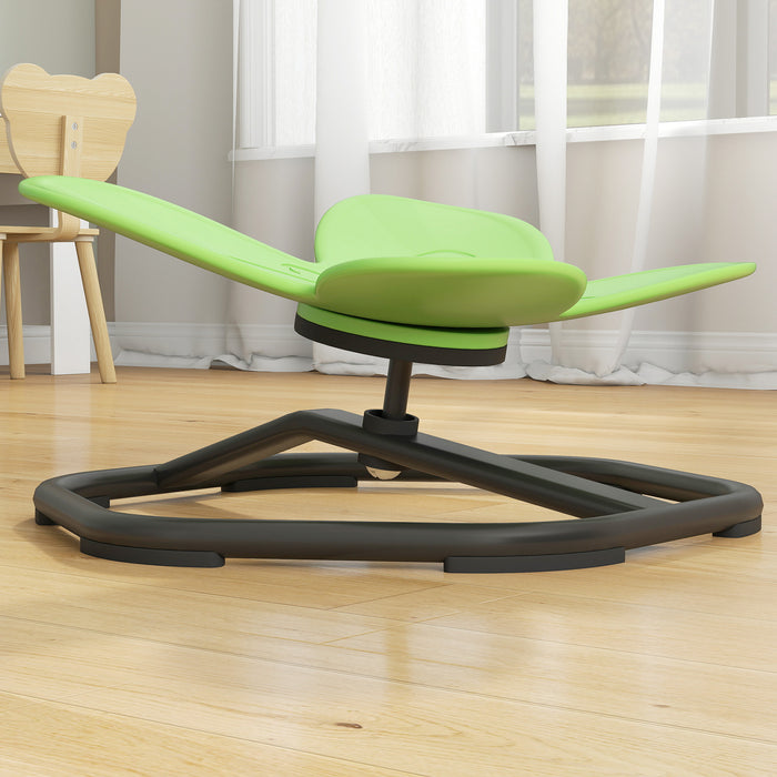 AIYAPLAY Butterfly-Shaped Kids Swivel Chair, Sensory Spinning Chair for Balance and Coordination Training, Green
