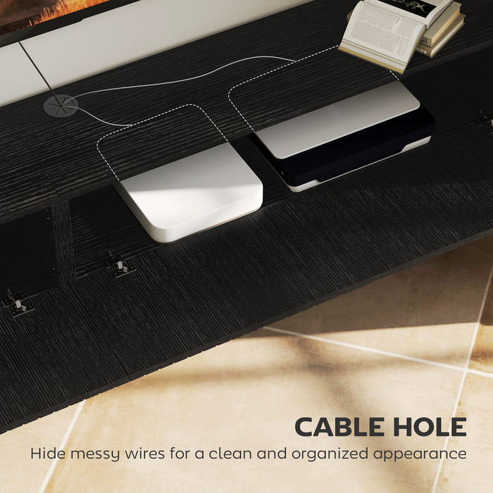 HOMCOM 180cm Floating TV Stand, Wall Mount TV Unit with Cable Management Hole, Fits up to 72" TV, Black