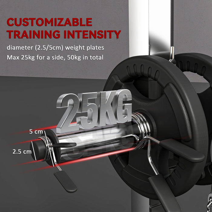 SPORTNOW Power Cage Power Rack with 15-Level Squat Rack, Cable Pulley System, Lat Pulldown & Pull Up Bar