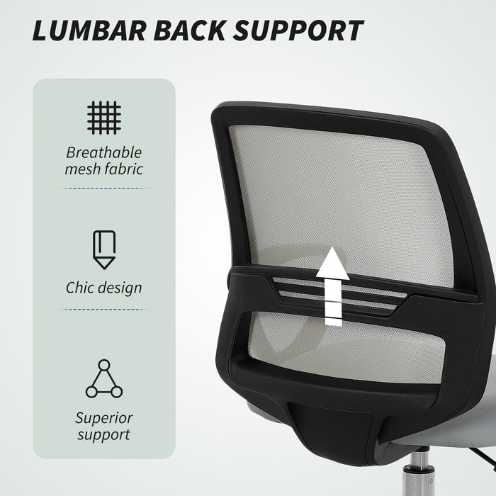 Vinsetto 100-120cm Draughtsman Office Chair, with Footrest - Light Grey