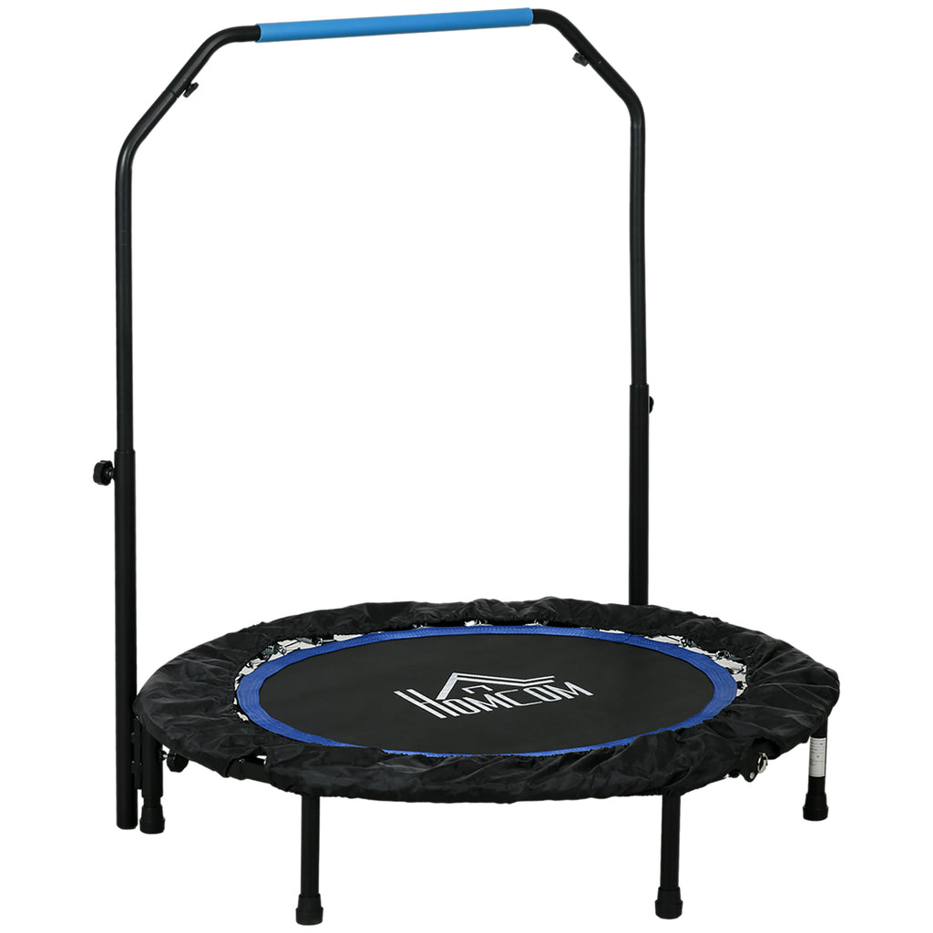 Foldable 40" Mini Fitness Trampoline - Adjustable Foam Handle, Sturdy Rebounding Exercise Equipment - Ideal for Cardio Workouts & Home Gym