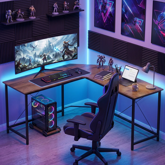 HOMCOM Corner L-Shape Computer Desk PC Workstation Writing Gaming Table Home Office