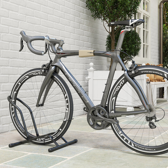Freestanding Bike Rack - Portable Bicycle Floor Stand for 16"-29" Wheels, Ideal for Kids, Mountain & Road Bikes - Space-Saving Storage for Home Garages