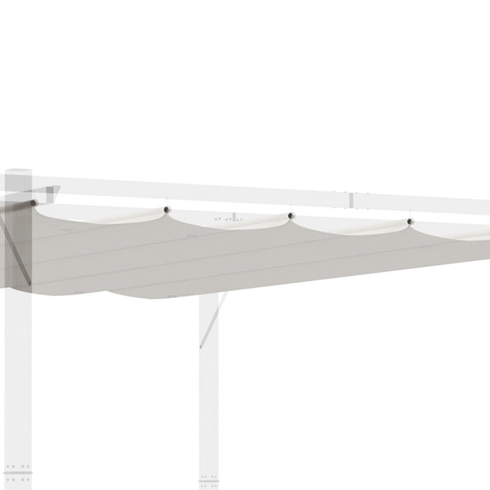 Outsunny Retractable Pergola Shade Cover, Replacement Canopy for 4 x 3 (m) Pergola, Retractable Roof, Cream White