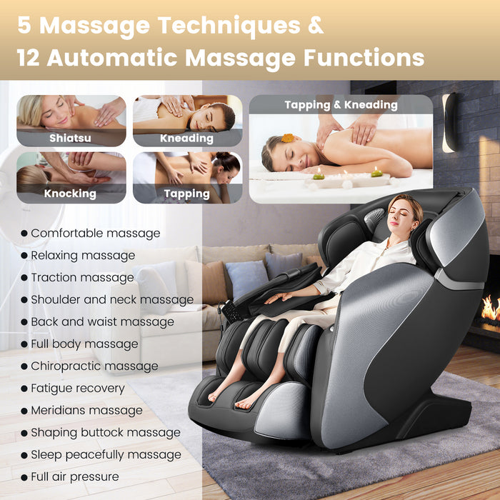 Full Body Electric Zero Gravity Massage Recliner with Foot Roller-