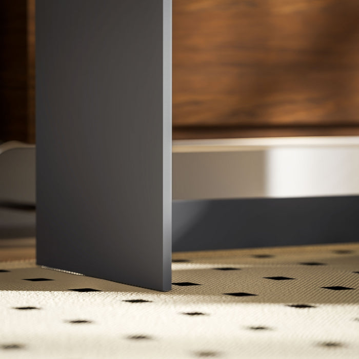 HOMCOM Compact Computer Desk with Keyboard Tray, Home Office Desk with Drawer for Bedroom Study, Grey