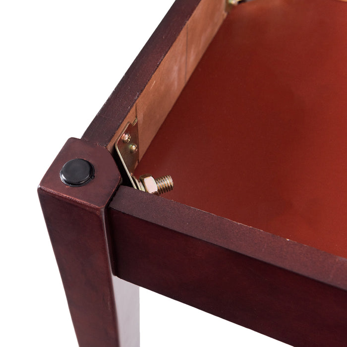 Duet Piano Bench in Wood - Comfortable Padded Cushion with Convenient Music Storage - Ideal for Home or Professional Musicians in a Classic Brown Finish