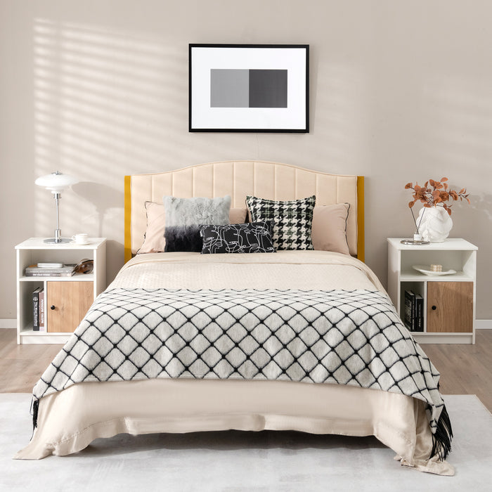 Set of 2 Modern Nightstands with Cable Management Hole-