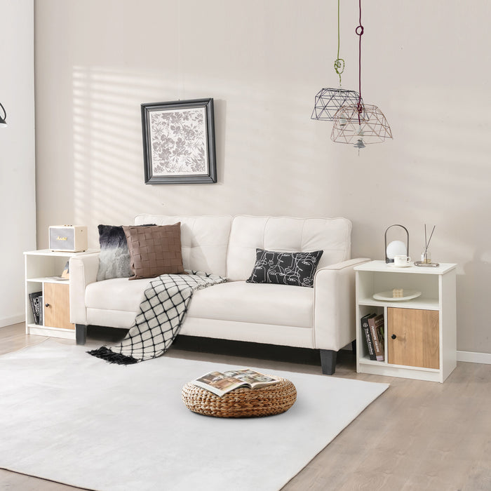 Set of 2 Modern Nightstands with Cable Management Hole-