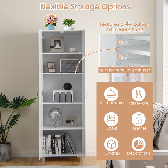 187cm Tall Kitchen Cupboard with Adjustable Shelves-