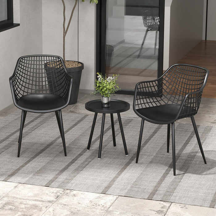 3 Piece Patio Chair Set with PP Seat and Tabletop-