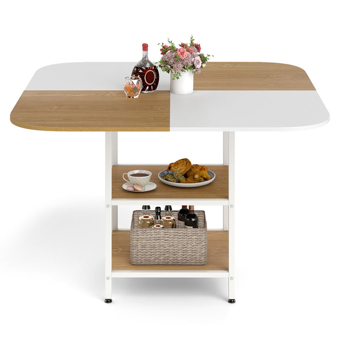 120 cm Modern Dining Table with Mix-colored Tabletop-