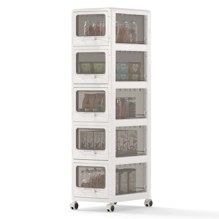 3-Tier Plastic Drawer Storage Organizer Rolling Cart with 3 Drawers