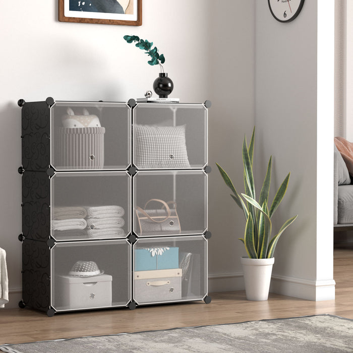 48 Pairs Expandable Modular Shoe Storage Cabinet with Door-