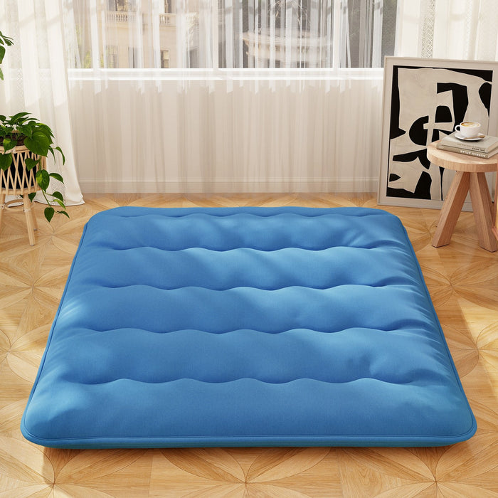Japanese Floor Mattress - Beige, Washable Cover, Portable with Carry Bag - Ideal for Overnight Guests or Camping Trips