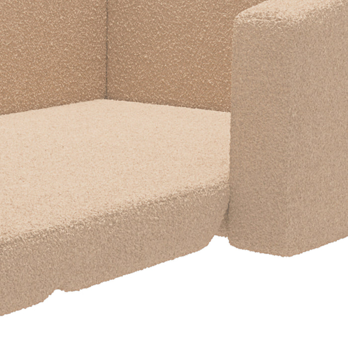 Foldable Children's Recliner Chair - 2-in-1 Kids Armchair for Toddlers, Khaki - Perfect Relaxing Seat for Ages 1.5 to 3 Years Old