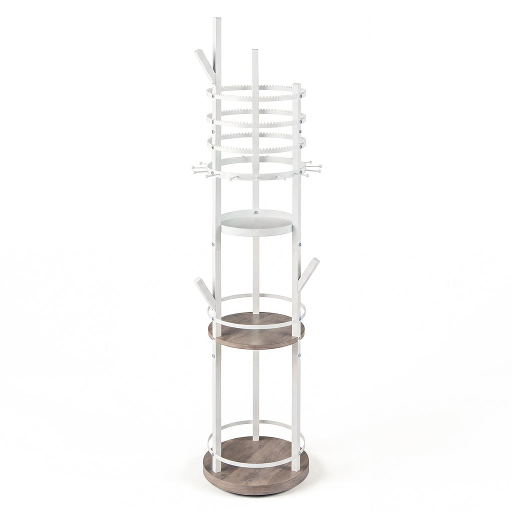 Jewelry Organizer Stand 360° Rotating Floor Jewelry Storage Rack Free Standing Jewelry Display Tower-
