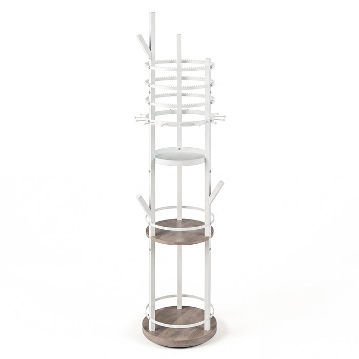 Jewelry Organizer Stand 360° Rotating Floor Jewelry Storage Rack Free Standing Jewelry Display Tower-