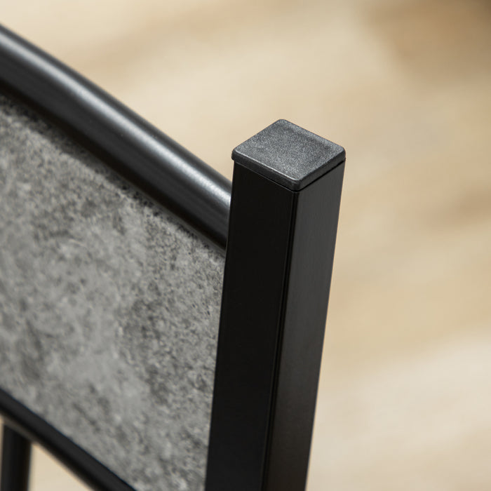 Modern Marble Effect Dining Set - 5-Piece Table and Padded Chairs with Metal Frame - Ideal for Contemporary Home Dining Room