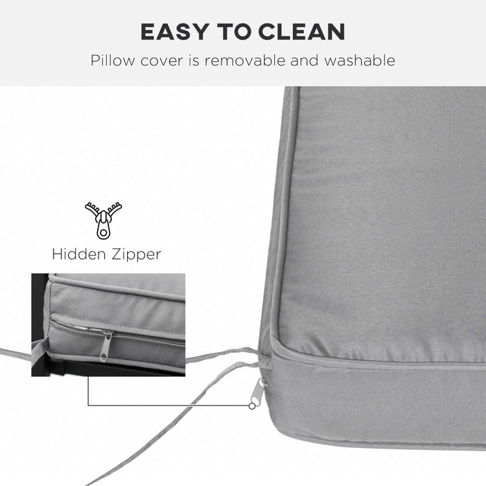 Outsunny 2 Seater Garden Bench Cushion -Light Grey