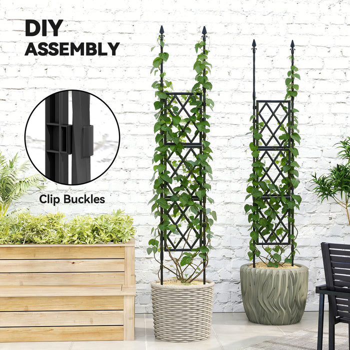 Outsunny Foldable Garden Trellis, Lattice Climbing Support Trellis for Garden, DIY Assembly, 85 x 197 cm, Black