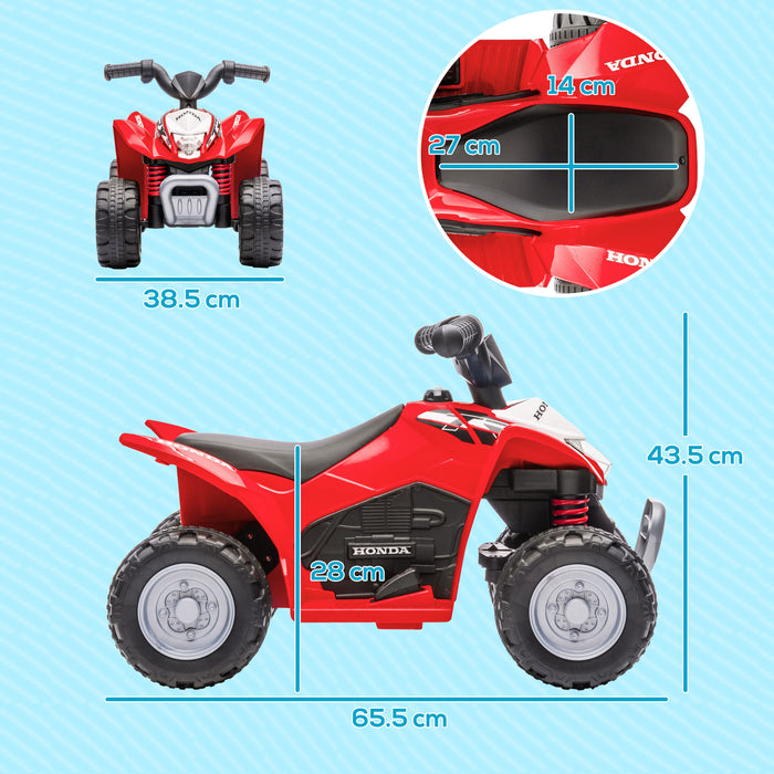 Honda Licensed Electric Quad Bike for Kids - 6V Battery-Powered ATV Ride-On Toy, Red - Perfect for Toddlers Aged 1.5-3 Years