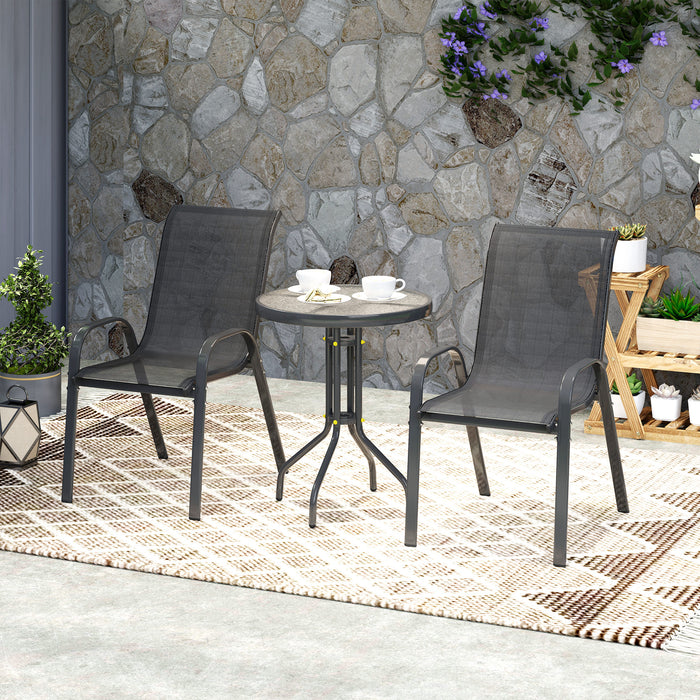 Outsunny Three-Piece Outdoor Garden Set - Black