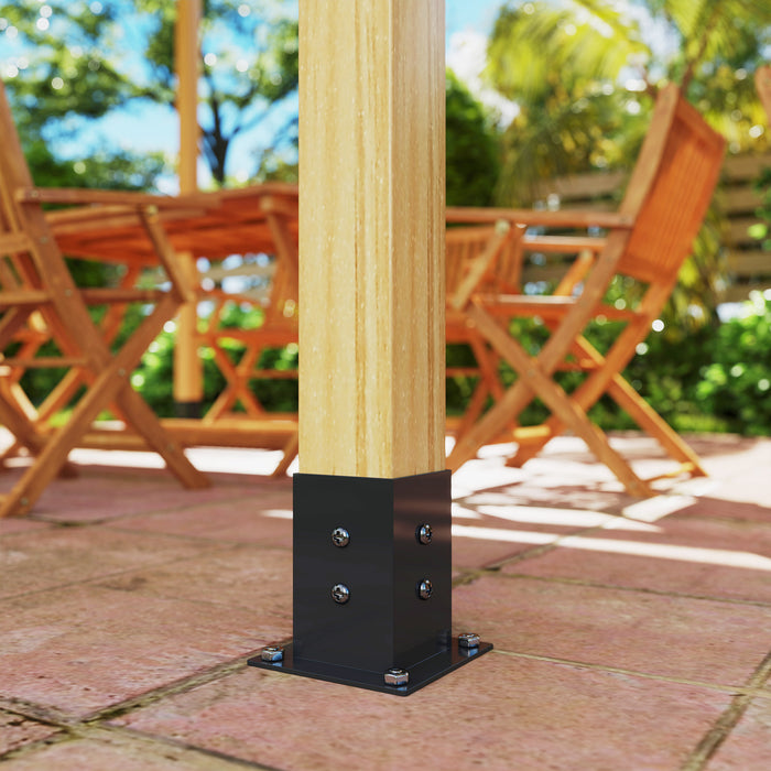 Outsunny 12PCS Pergola Kit, Pergola Brackets with 3-Way & 4-Way Corner Brackets for 9.6 x 9.6 cm (Actual 9.2 x 9.2 cm) Lumber