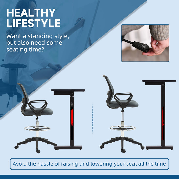 Ergonomic Mesh Back Drafting Chair - Adjustable Height & Comfortable Design for Draughtsmen - Ideal for Extended Sitting & Drawing Sessions