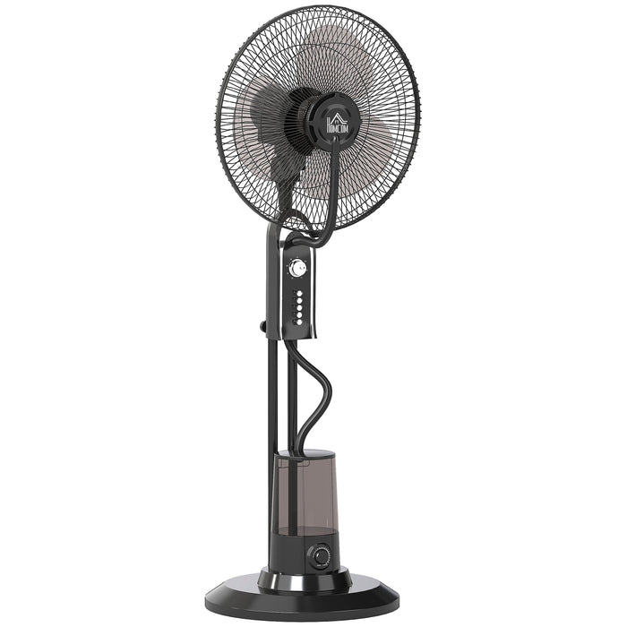 HOMCOM Pedestal Fan with Water Mist Spray, Spray Misting Fan with 70° Oscillation, Tilt Head, 4 Speeds, 3 Modes, Adjustable Mist, 3.2L Water Tank, for Home, 120 cm