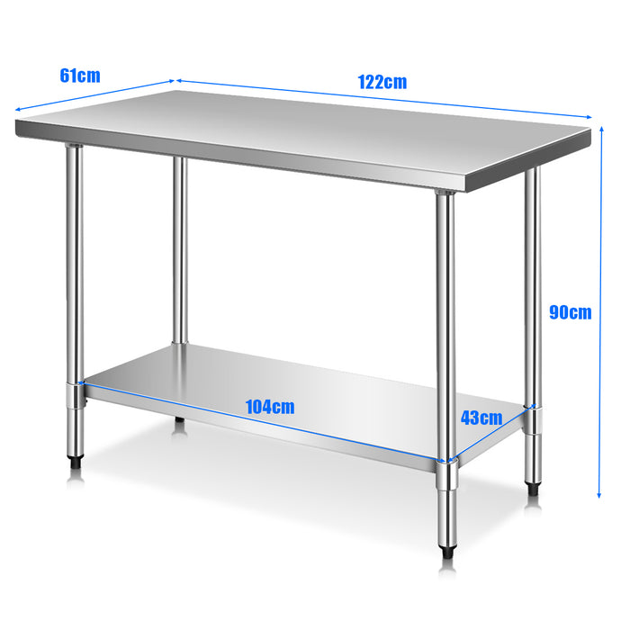 Height Adjustable Kitchen Table with Adjustable Feet - Multifunction Dining Table with Shelf - Ideal for Varying Height Requirements