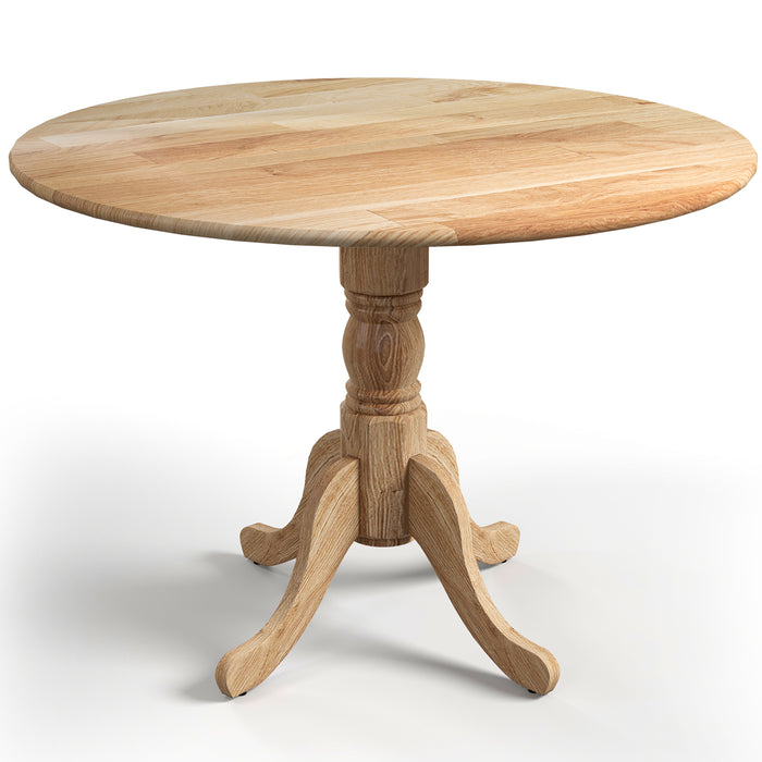 Round Tabletop Wooden Dining Table with Curved Trestle Legs - Homely Dining Furniture with Contemporary Design - Ideal for Dining Room, Home Enhancing Feature