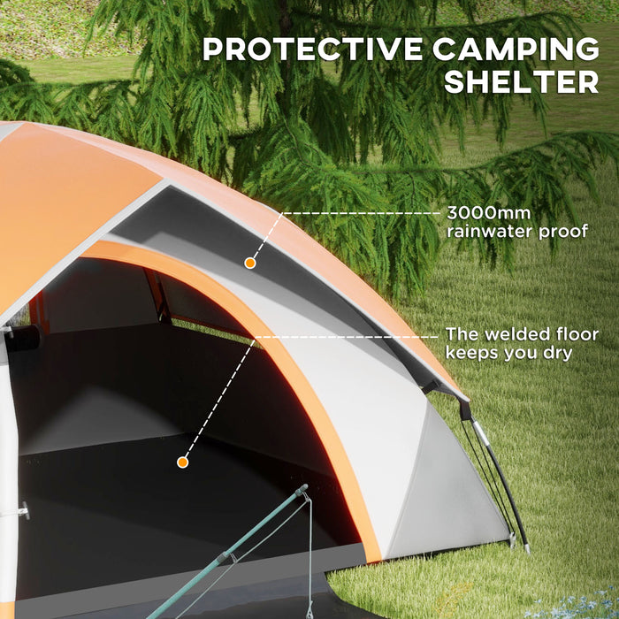 4-5 Person Single Room Tent - 3000mm Waterproof Camping Shelter with Sewn-in Groundsheet - Includes Carry Bag for Easy Transport, Ideal for Family & Group Outings
