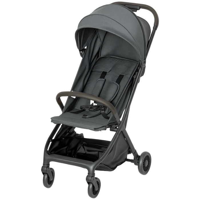 AIYAPLAY Foldable Baby Stroller with Adjustable Seat, 5-Point Harness, Canopy, Basket, 6.3kg Lightweight & Compact, Dark Grey