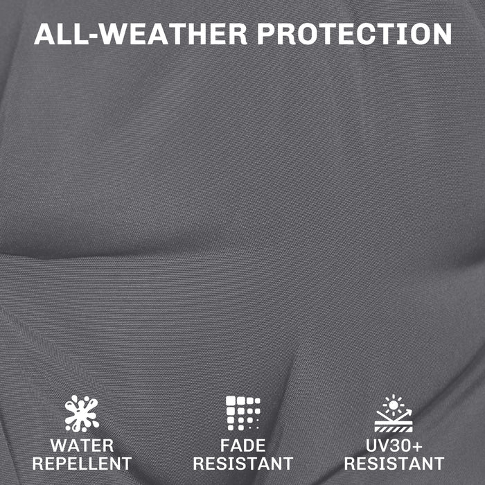 Outsunny Outdoor Chair Seat Cushions Set of 2, Garden Chair Cushions with 7cm Thick Foam & Ties, Dark Grey
